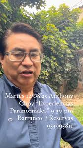 ¡ ESTE MARTES 12 DE AGOSTO ANTHONY CHOY EN BARRANCO ! ¡TERTULIAS  PARANORMALES!, -Desde las 9.00 pm- Restobar Enemy’s House