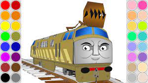 Bathroom 55 incredible thomas and friends coloring pages. Painting Diesel 10 Train For Kids Drawing Animation Thomas And Friends Youtube