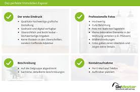 Neben mietergärten, balkonen und tiefgarage ist für die mieter eine kita geplant. Das Immobilien Expose Inhalt Gestaltung Expertentipps
