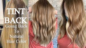 My hair tends to be a little darker than my normal color for a few days after an application, but after a few washes it looks exactly like my natural hair color, only without any grays. Tint Back Going Back To Natural Hair Color Foiling Root Shadow Youtube