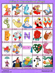 For a pretend teddy bear's picnic and lots of fun pretend play. Free Printable Alice In Wonderland Bingo Games At Kid Scraps Alice In Wonderland Games Alice In Wonderland Birthday Alice In Wonderland Party