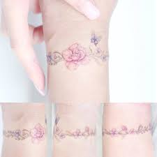 Flower Butterfly Arm Band Tattoo Artist Hktattoo Mini Flower Wrist Tattoos Band Tattoo Mini Tattoos