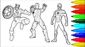 Home super heroes spiderman iron spider in infinity war. Spiderman Hulk Iron Man Coloring Pages Colouring Pages For Kids With Colored Markers Youtube