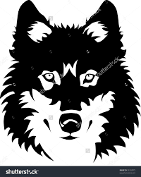Vector Illustration Of Wolf Face Black And White Tattoo 33312073 Figuurzaag Patronen Dieren Silhouet