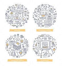 Online Learning Doodle Illustrations Doodle Illustration Doodle Art Posters Vector Illustration