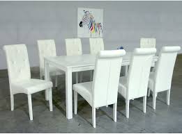 Modern White Dining Set Faux Leather Upholstered Furniture Seat 9 Piece New Warehouseoftiffany Modern Table Fu White Dining Set Dining Room Style Furniture