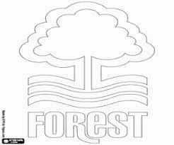 A sherwood tree emerges from wavy lines, representing the river trent. Logo Of Nottingham Forest Coloring Page Printable Game