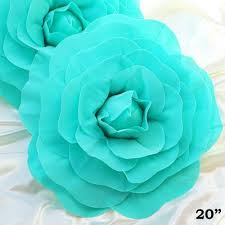 Any flowers on the table? 20 Giant Real Touch Turquoise Artificial Foam Paper Craft Rose Diy 3d Artificial Flowers For Wedding Room Wall Decoration 2 Pcs Silkflowersfactory
