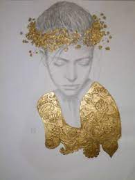 Girl Drawing Gold Art Painting Amazing Art Painting Art Painting