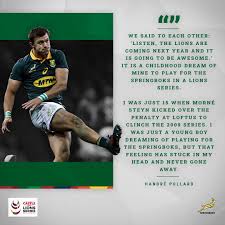 Sa rugby has confirmed that tuesday's springbok team announcement for the second test against. Springboks On Twitter A 12 Year Dream In The Making Strongertogether Strongerforever Castlelionsseries