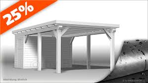 Bausatz 3 0 X 8 0m Flachdachcarport Mit Epdm Gerateraum