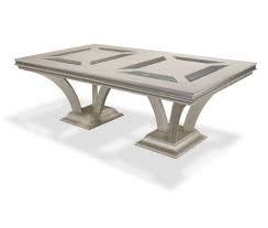 Designed by michael amini, homeowners appreciate the luxury furnishings, romantic ideals, and practical applications behind aico furniture. Hollywood Swank Pearl Trestle Dining Table By Aico Amini Dining Table Double Pedestal Dining Table Rectangular Dining Table