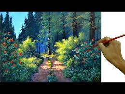 This was painted with acrylic paint using a combination of palette knife and paint brush. Acrylic Landscape Painting In Time Lapse Pathway To The Forest Jmlisondra You Landscape Paintings Landscape Paintings Acrylic Landscape Painting Tutorial