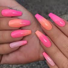 See more ideas about nails, pretty nails, pretty acrylic nails. Repost Pink Peach Ombre On Long Coffin Nails Picture And Nail Design By Gelove Nechty Iva Ombre Nail Art Designs Pink Ombre Nails Trendy Nails