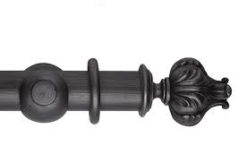 Includes passing rings which glide over the brackets and corner joints which are flexible and allow to fit the contours of a bay window. Rolls 55mm Museum Vienna Wooden Curtain Pole Satin Pewter