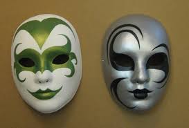 Dynamic Duo Mask Painting Paper Mache Mask Diy Carnival