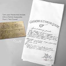 Handwritten Recipe Tea Towel Flour Sack Your Favorite Etsy Recipe Tea Towel Favorite Things Gift Best Gifts For Grandparents