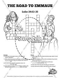 Road to emmaus coloring page. Luke 24 Road To Emmaus Sunday School Crossword Puzzles Sunday School Crossword Puzzles
