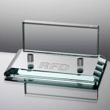 Business card holders & desk wedges. Personalized Desk Business Card Holders