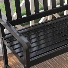 Before buying a garden bench, read this informative article from your friends at gardener's path. 5 Ft Outdoor Curved Back Garden Bench With Armrest In Black Wood Finis