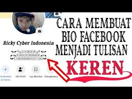 Di video kali ini saya akan menjelaskan cara buat fb keren, unik dan kekinian video ini saya buat bagi teman teman yg masih kurang paham bagaimana cara meng. Bikin Bio Fb Keren Keajaiban Kata Kata