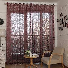 C $53.54 to c $57.57. Top Finel Window Treatments Sheer Curtain Panel Geometric Pattern 54 Inch Width X 84 Inch Length Grommets Burgund With Images Sheer Curtain Panels Panel Curtains Curtains