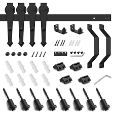 Check spelling or type a new query. Black 10ft Double Rail Whole Set Includes 2x Pull Handle Set 2x Floor Guide Fit 30 Wide Door Panel Arrow Hangers 10 Ft Heavy Duty Double Gate Sliding Barn Door Hardware