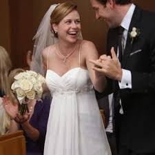 Pam Beesly In The Office Worst Wedding Dress Wedding Dresses Sewing Wedding Dress