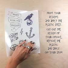 Tattify Diy Temporary Tattoo Paper 5 Pack For Laser Printers Printable Long Lasting Custom Tattoos At Temporary Tattoo Paper Diy Temporary Tattoos Tattoo Paper