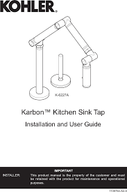 kohler k 6227a users manual