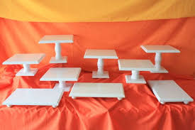 This Set Includes 6 Pedestal Stands And 3 Base Stands Sizes Are As Follows 3 10 Inch Pedestal Stand Diy Dessert Table Buffet Display Dessert Bar Wedding
