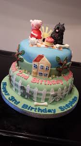 Birthday Cake For Brother And Sister Hairy Maclary And Peppa Pig Picnic House Brother And Sister Joint 2nd And 3rd Birthday Cake 3rd Birthday Cakes Birtday Cake Birthday Cake