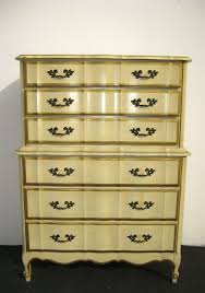 Vintage French Provincial Kent Coffey Yellow Gold Tallboy Dresser Solid Wood Tallboy Dresser Kent Coffey French Furniture Bedroom