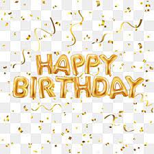 Happy Birthday Gold Confetti With Golden Font Decoration Happy Birthday Art Happy Birthday Png Best Birthday Wishes Quotes