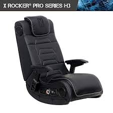 X rocker video gaming chair. X Rocker Pro Series H3 Black Leather Vibrating Floor Video Gaming Chair With Headrest For Adult