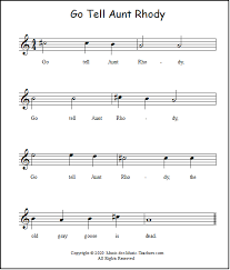 Go Tell Aunt Rhody Lyrics Sheet Music