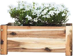 The shape, design, color and the material of the planter boxes strike a rich visual appeal. Amazon Com Wooden Planter Box Rectangle Shape For Garden Patio Or Window 17 X 9 7 X 7 Inch Garden Outdoor