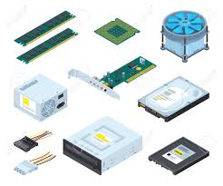 Computer parts, hardware and components. Different Hardware Parts And Components Of Personal Computer Royalty Free Cliparts Vectors And Stock Illustration Image 92274168