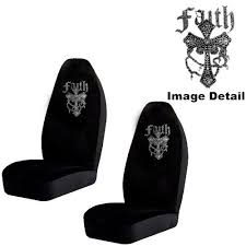 Faith Cross Gem Crystal Studded Rhinestone Bling Car Truck Suv Front Universalfit Bucket Seat Covers Pair Cl In 2020 Bucket Seat Covers Car Bling Truck Seat Covers