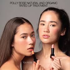 POLLY ROSE ลิปทรีทเมนต์มีสีระเรื่อ พร้อมเซ็ทคู่ทิ้นท์ NATURAL AND ORGANIC  TINTED LIP TREATMENT