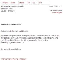 Horzu Abo Kundigungsschreiben