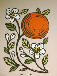 Black And White Orange Blossom Clip Art Orange And Blossoms Botanical Home Decor Original Gardening Etsy Art Block Blossoms Art Art