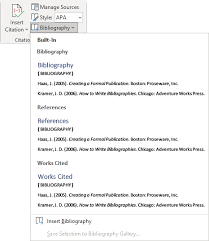 You can create a custom style if necessary, but doing so requires specialized knowledge in.xml development. Create A Bibliography Microsoft Word 365