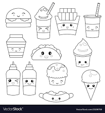 100 + cute fun2draw vid. Cartoon Food Drawings Black And White Cartoon On Net