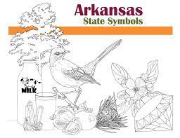 Arkansas state bird and state flower printable color page. Untitled