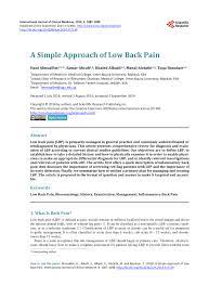 Pdf A Simple Approach Of Low Back Pain