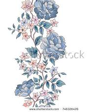 Floral Seamless Pattern Flower Peony Border Background Greeting Card Design With Flowers Min Chinese Style Seamless Patterns Stock Illustration Illustration