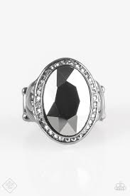 Black And Silver Ring Paparazzi Flat Out Knockout Silver Ring Black Rings Rings Paparazzi Jewelry