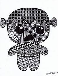 Frankenstein Drawing Etsy Easy Drawings Sketches Drawings Zentangle Drawings