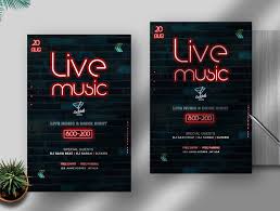 All pro templates includes original suggestive headings & content. Neon Live Music Free Flyer Template Psd Pixelflyers